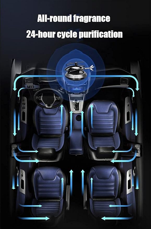 Solar Helicopter Air Freshener - Rotating Car Aroma Diffuser (Gold)